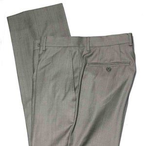 Santorelli Dress Pants ROMEO Wool Taupe Flat Front Men's Size 32 X 31